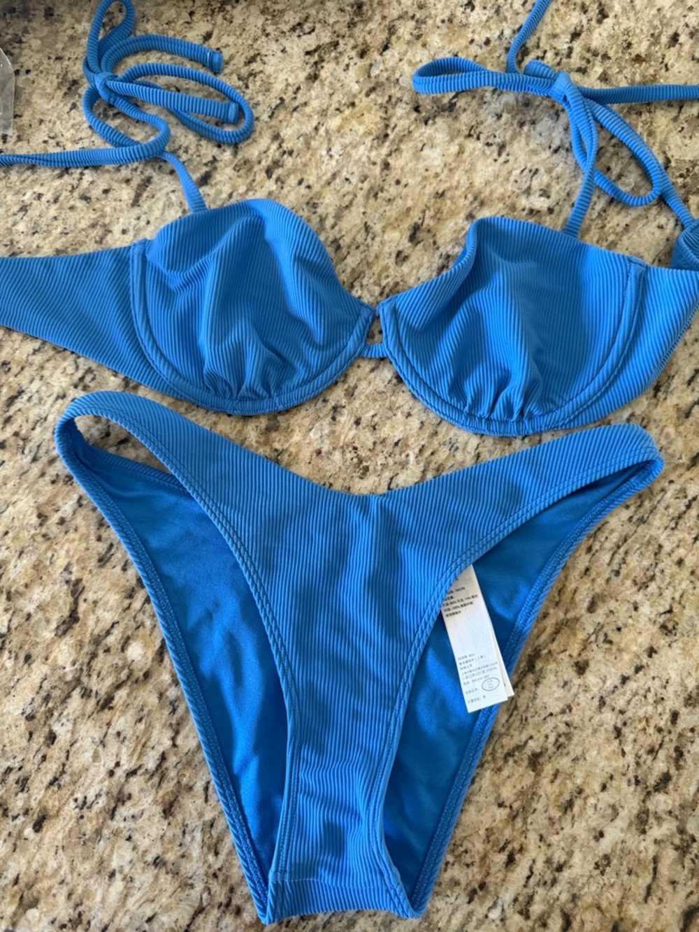 Abercrombie & Fitch Blue Ribbed Two-Piece Bikini
